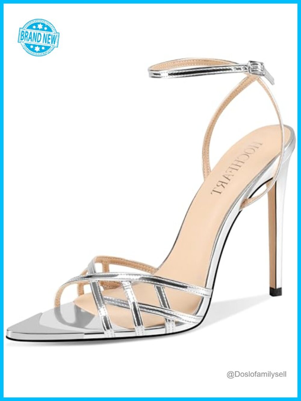 Women's Strappy Lace Up Pointed Open Toe Stiletto High Heels Sandals